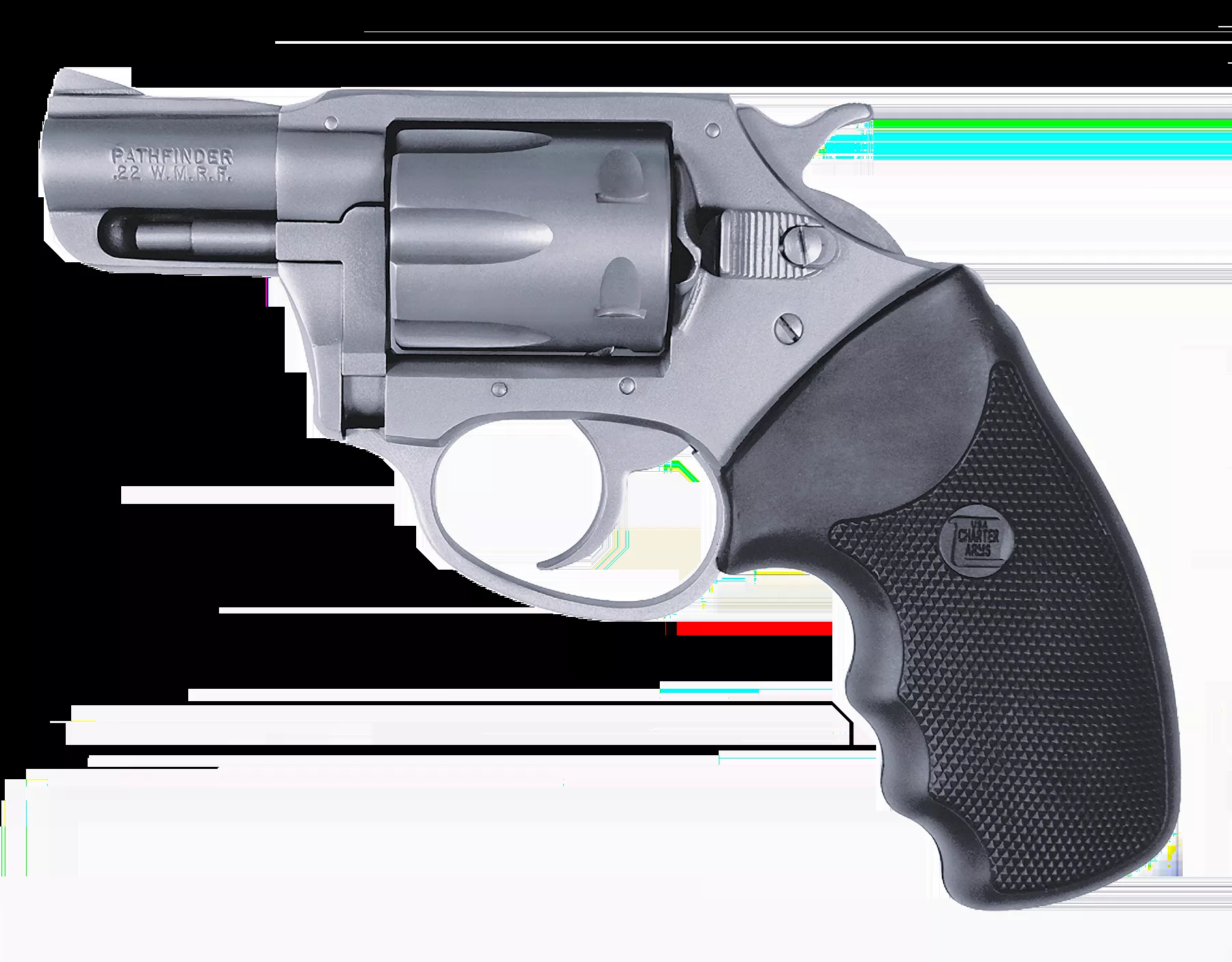 Charter Arms 72324 Pathfinder22 WMR Caliber with 2″ Stainless Finish Barrel, 6rd Capacity Stainless Finish Cylinder, Anodized Finish Aluminum Frame & Finger Grooved Black Rubber Grip