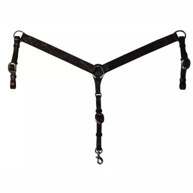 CIRCLE Y Straight Floral Walnut Breast Collar (4280-0001)