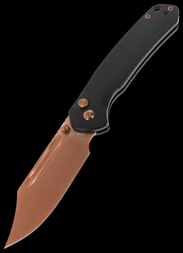 CJRB Bowie Pyrite Rose Gold Folding Knife