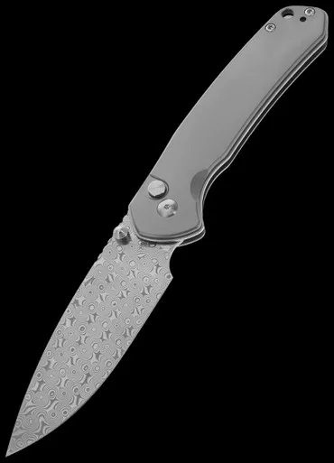 CJRB Pyrite Titanium Damast Folding Knife