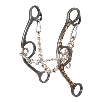 CLASSIC EQUINE Sherry Cervi Small Twisted Wire Dogbone Long Shank Barrel Bit (BBIT3LSG24SS)