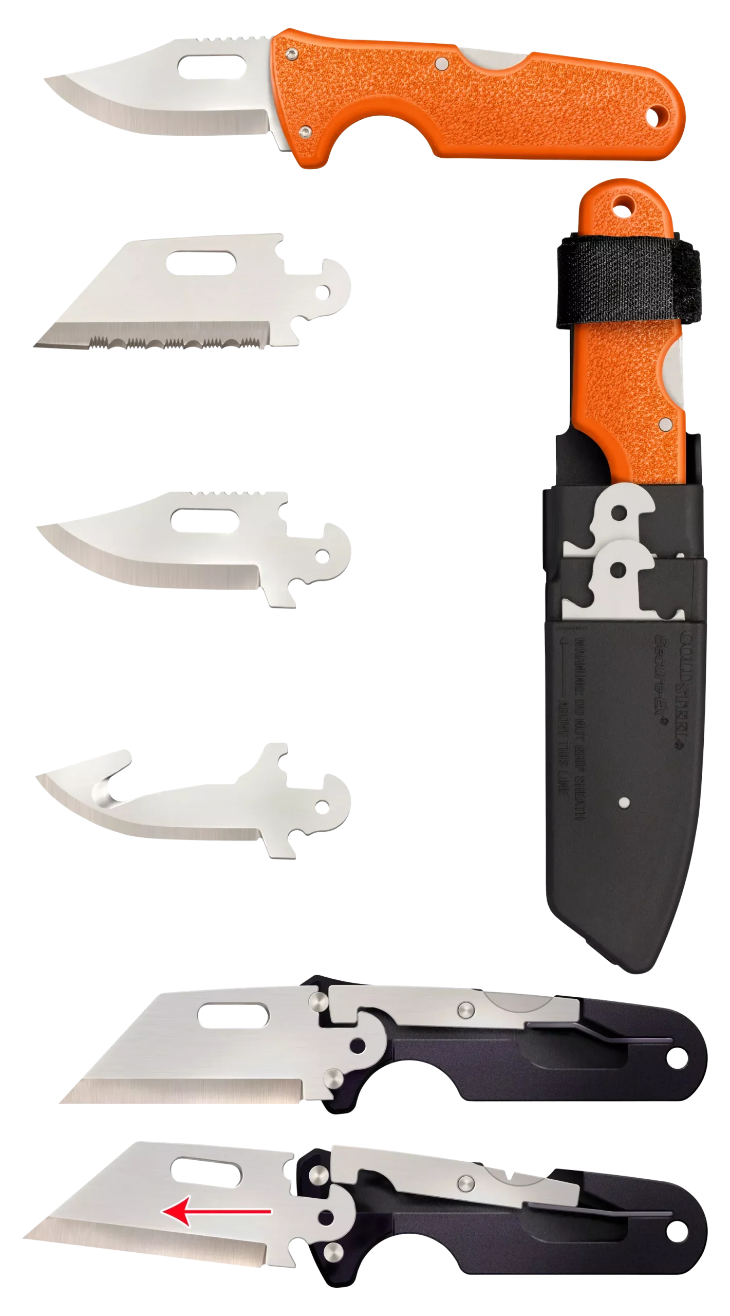 Click-N-Cut Hunter 2.50″ Fixed Bowie/Gut Hook/Plain/Serrated Knife