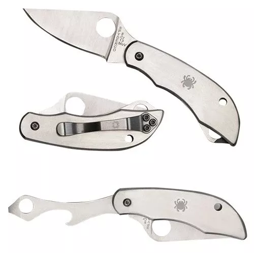 Clipitool Silver4.57″/4.59″ Plain Blade Folding Knife w Screwdriver/Opener
