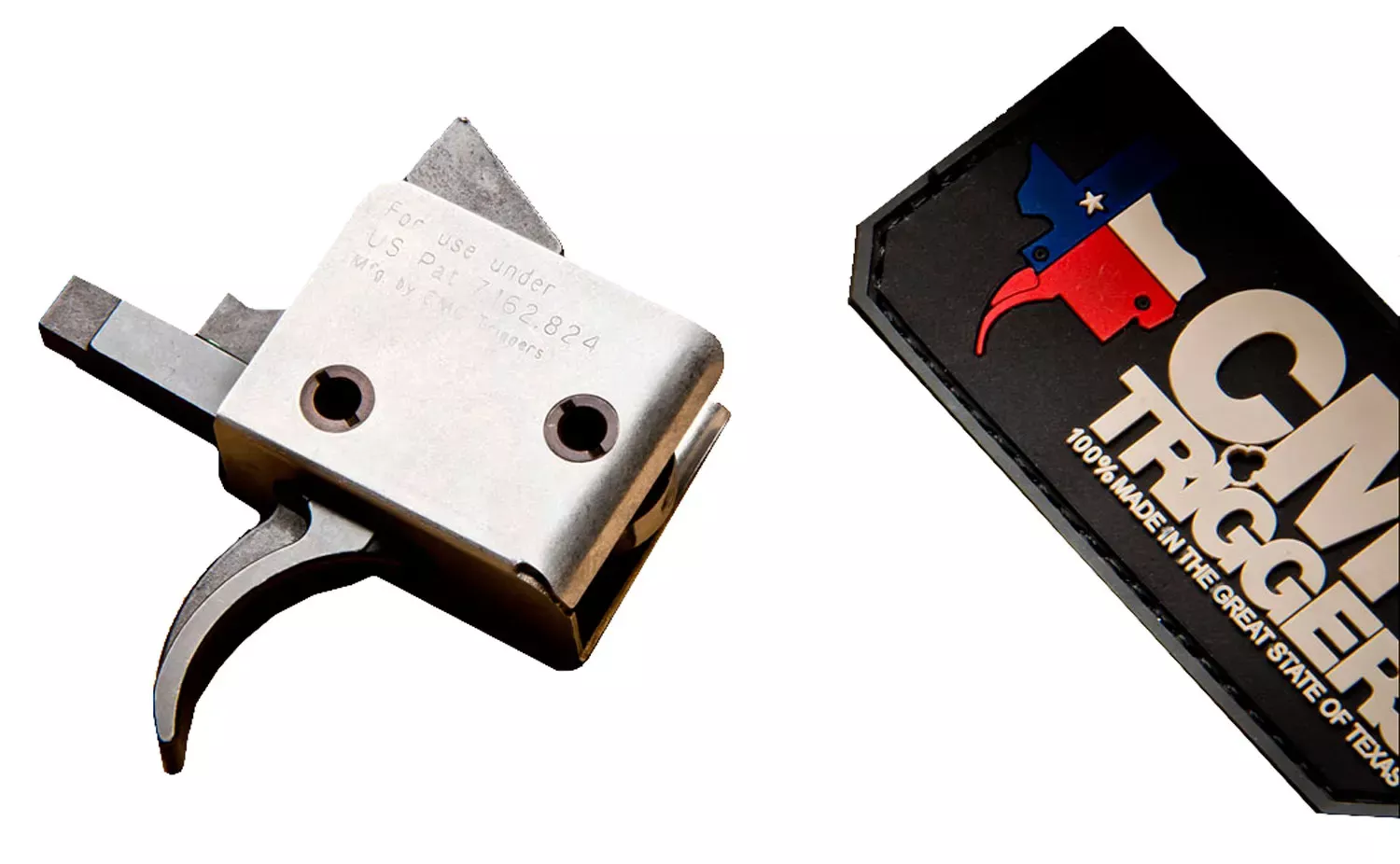 CMC Triggers Drop-InSingle-Stage Curved Trigger with 4-4.50 lbs Draw Weight & Black/Silver Finish for AR-15/AR-10
