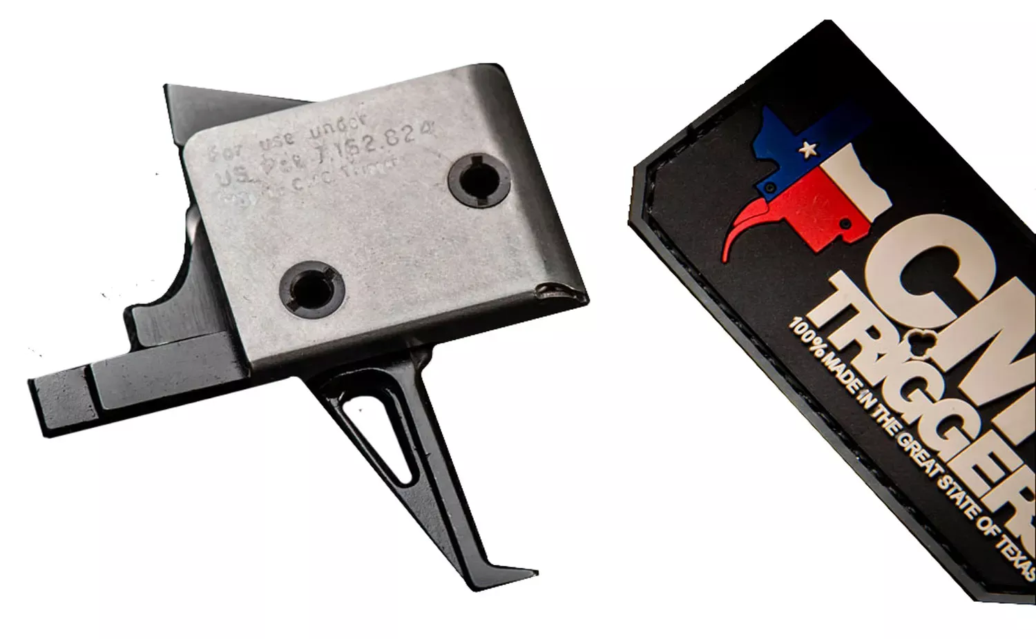 CMC Triggers Drop-InSingle-Stage Flat Trigger with 4-4.50 lbs Draw Weight & Black/Silver Finish for AR-15/AR-10