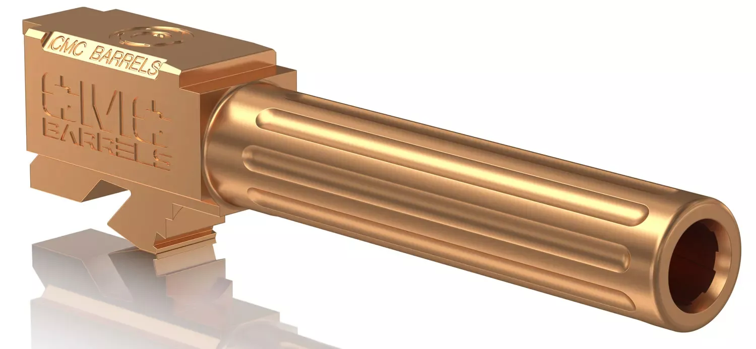 CMC Triggers Match Precision 9mm Luger 4.01" Bronze DLC Finish with Fluting for Glock 19 Gen3-4