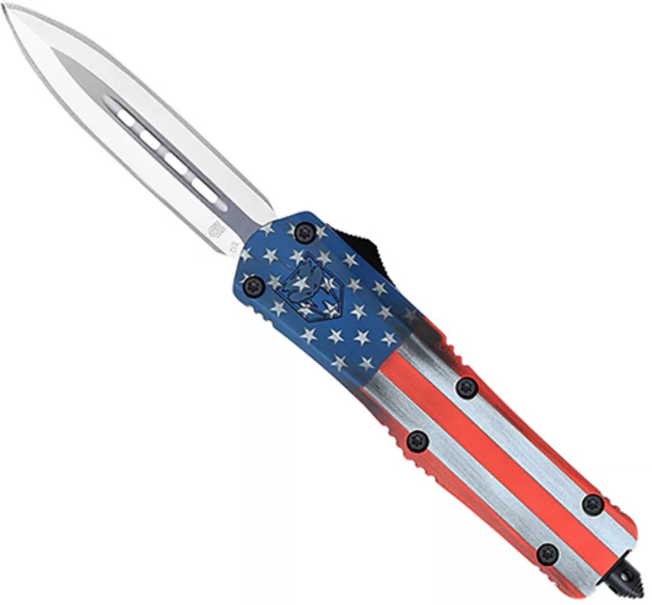 CobraTec Knives American Flag Medium 3″ OTF Dagger Plain D2 Steel Blade # MCUSAFS3DAGNS