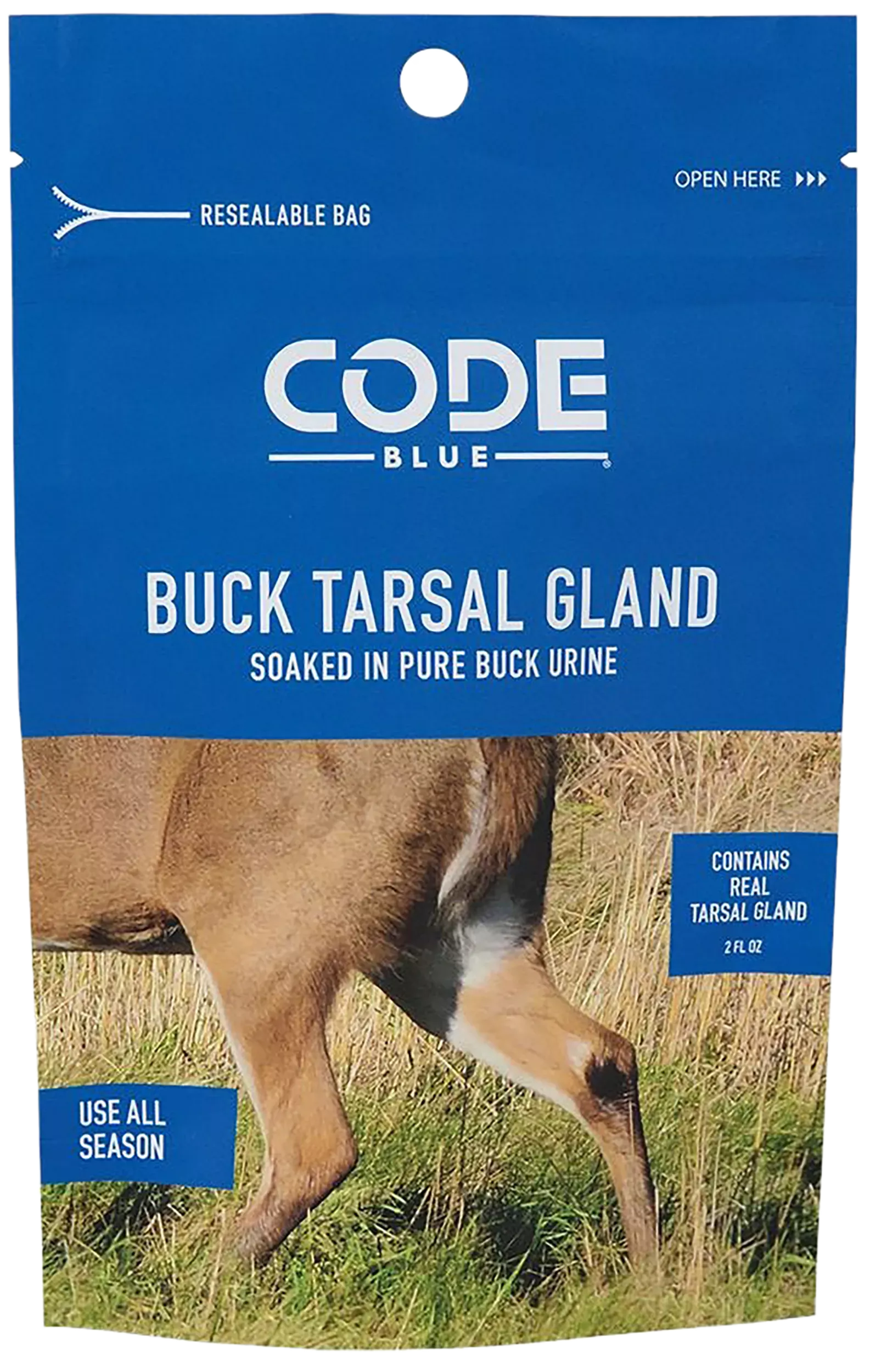 Code Blue Buck Tarsal Gland Resealable Bag