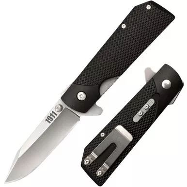 Cold Steel 1911 Folding Knife 3.00" 4034SS Clip Point Plain Edge Blade, Black Griv-Ex™ Handle