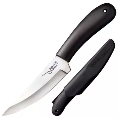 Cold Steel 20RBC Roach Belly Knife 4.50" 4116SS Trailing Point Plain Edge Blade, Black High Impact Polypropylene Handle