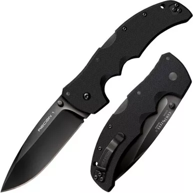 Cold Steel 27BS Recon 1 Folding Knife 4.00" S35VN Spear Point Plain Edge Blade, Black G10 Handle