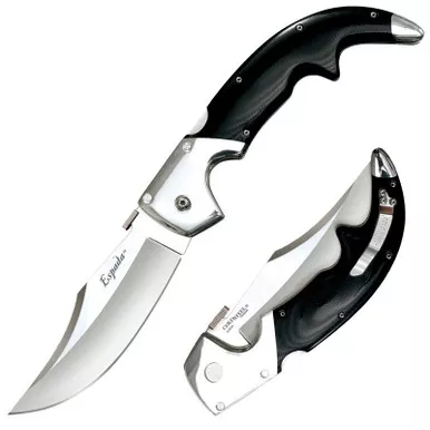 Cold Steel 62MB Espada Large Folding Knife 5.50" S35VN Clip Point Plain Edge Blade, Black Polished G10 Handle