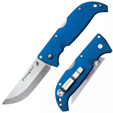 Cold Steel Finn Wolf Folding Knife 3.50"" AUS8AStraight Back Plain Edge Blade, Griv-Ex™ Handle