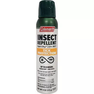 Coleman High And Dry Insect Rep 4oz 25% Deet Tick Protection