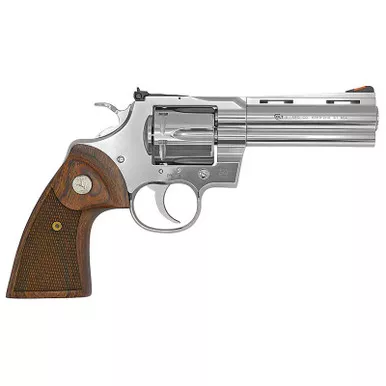 Colt Python .357 Magnum Revolver 4.25" Barrel 6 Rounds Walnut Target Grips Semi-Bright Stainless Steel Finish