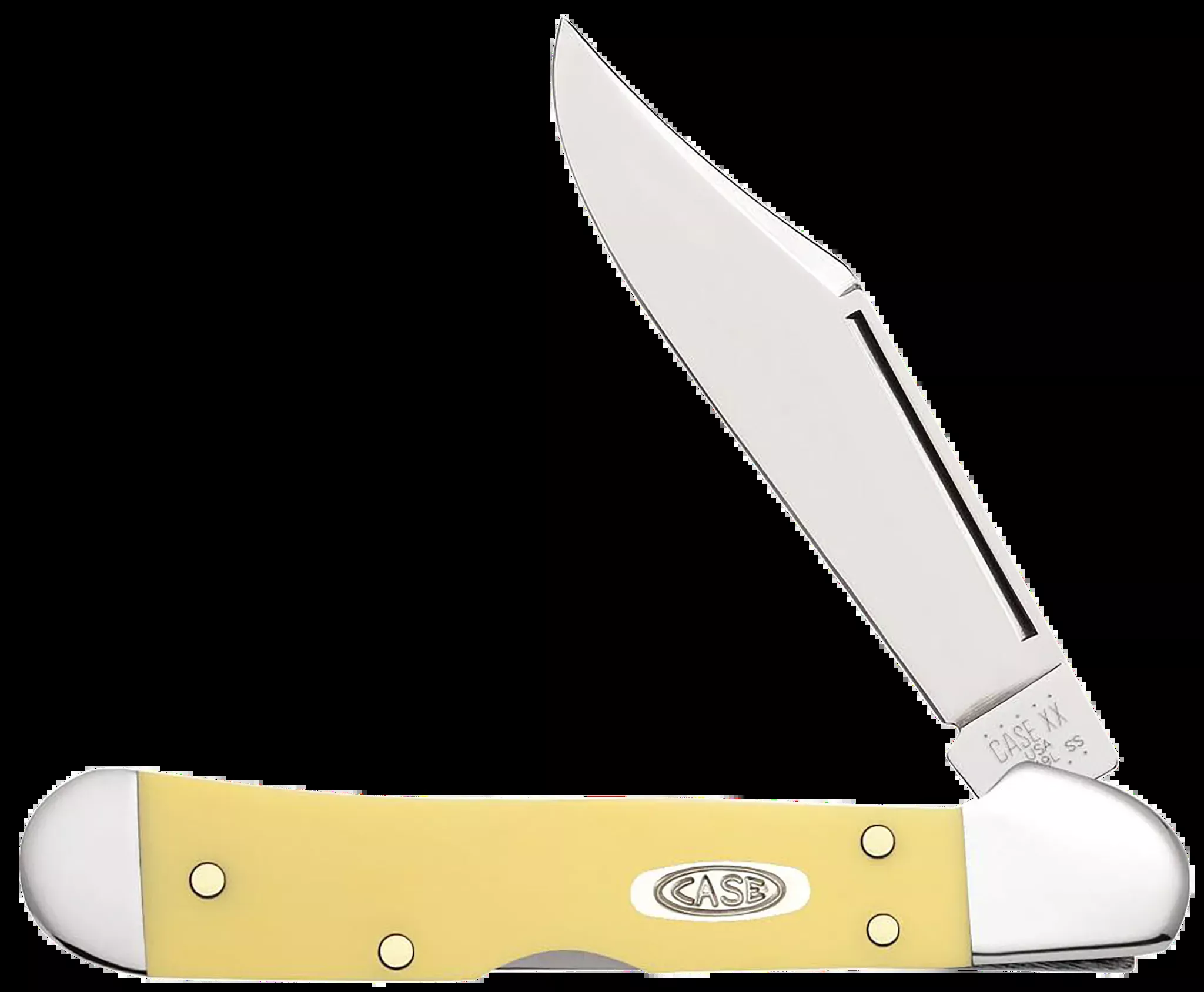 CopperLockMini 2.72″ Clip Point Plain Folding Knife – Yellow
