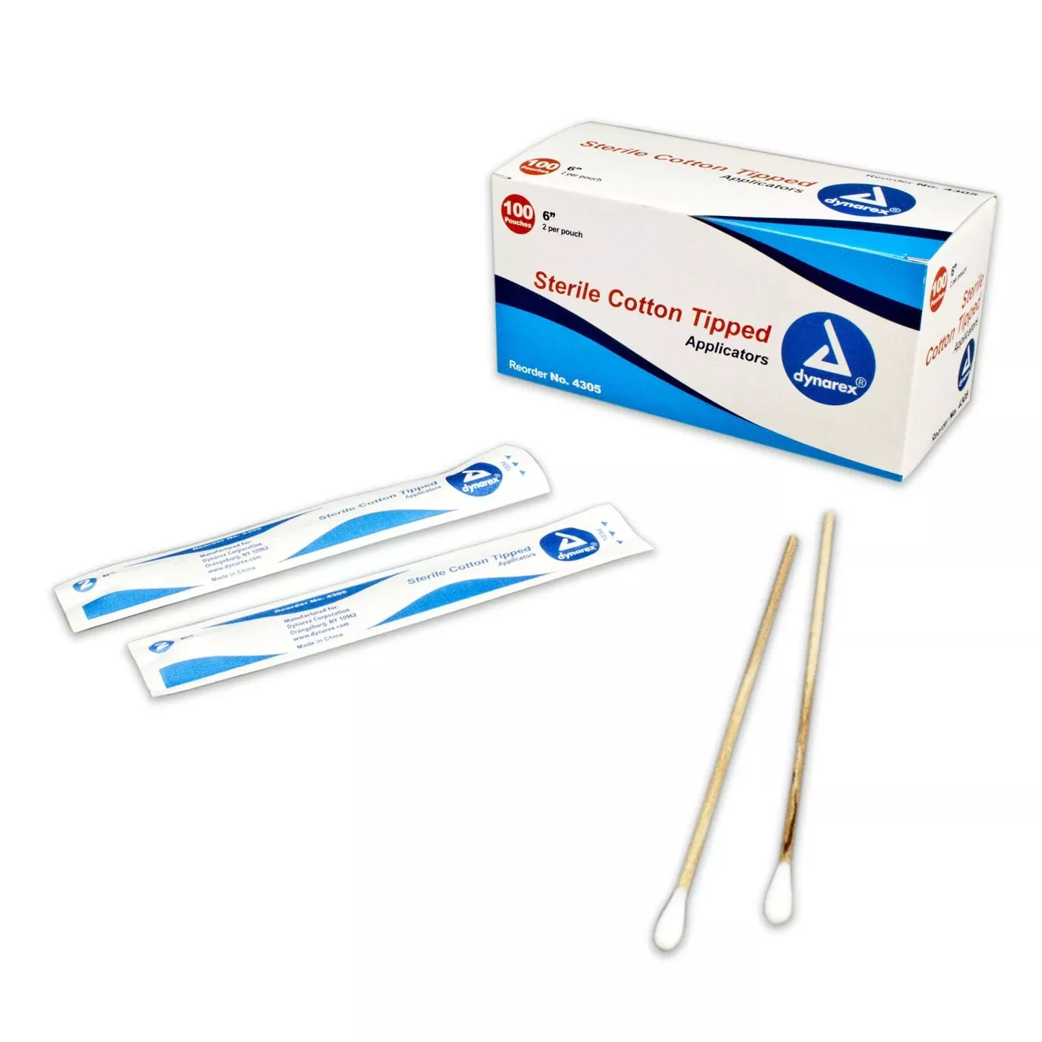 Cotton tipped applicator, Sterile 6″, 200 per box
