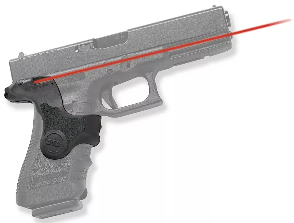 Crimson Trace Lasergrips5mW Red Laser with Front Activation, 633nM Wavelength & 50 ft Range Black Finish for Most Glock Gen3