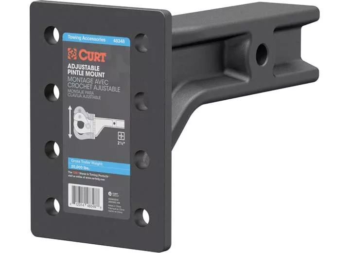 Curt Adjustable Pintle Mount, 2-1/2″ Shank, 20,000 lbs., 7-1/4″ High, 10-3/4″ Long• 48348