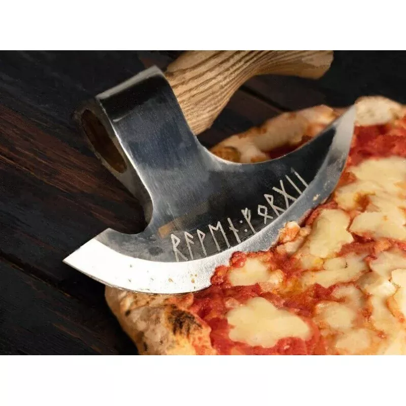 Custom Hand Engraved Ax Pizza Cutter – 8-Inch J2 Steel Blade