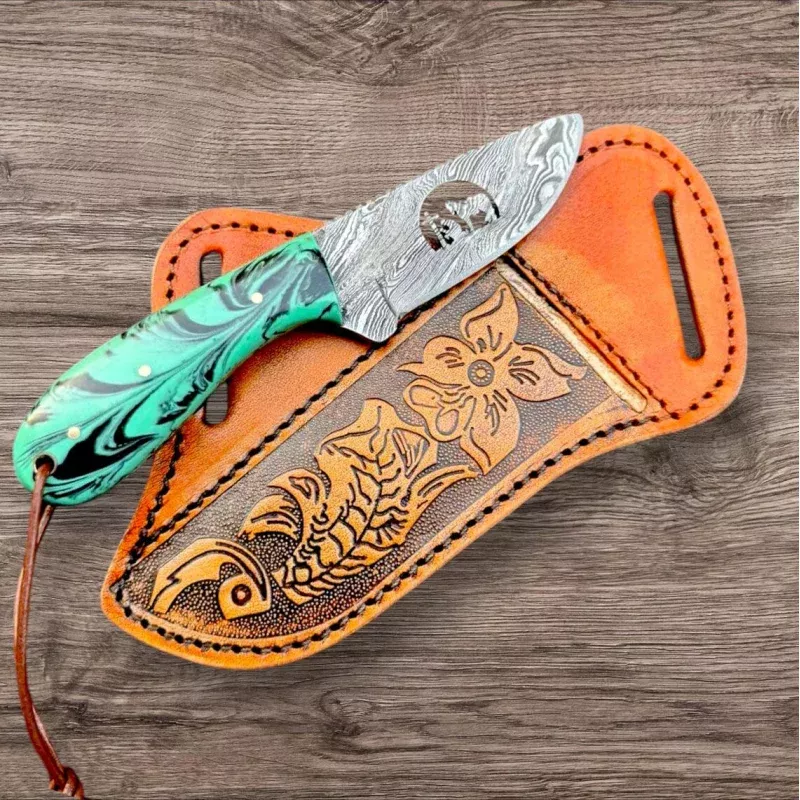 Custom Handmade Bull Cutter Knife with Sheath