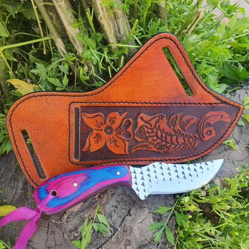 Custom Handmade Cowboy Knives and Sheaths – 8 with Pakkawood Handle