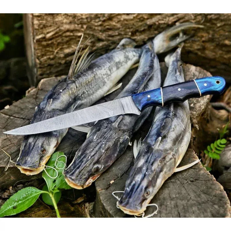 Custom Handmade Damascus Boning Knife13 Pakkawood Handle