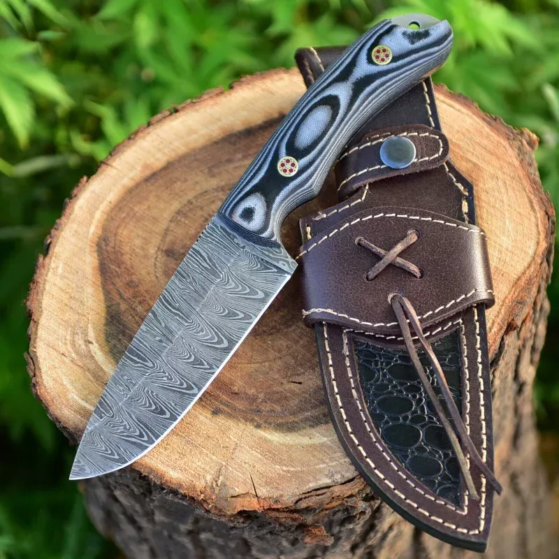 Custom Handmade Damascus Skinning Knife – 4.5 Blade