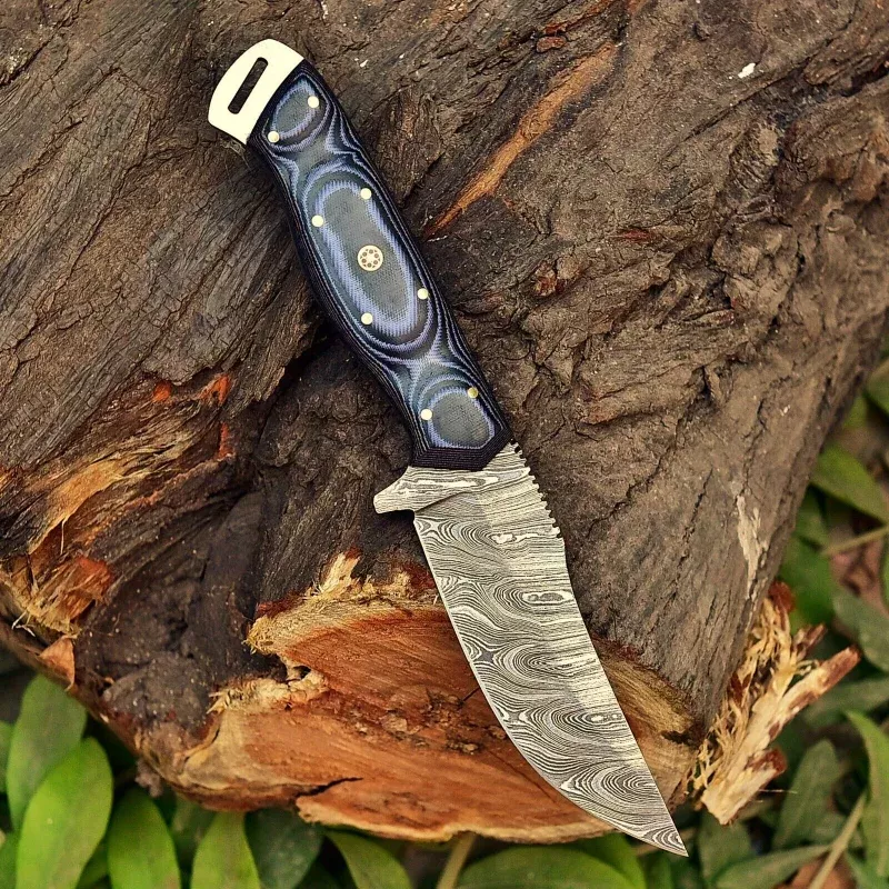 Custom Handmade Damascus Steel Skinning Knife with 5 Blade
