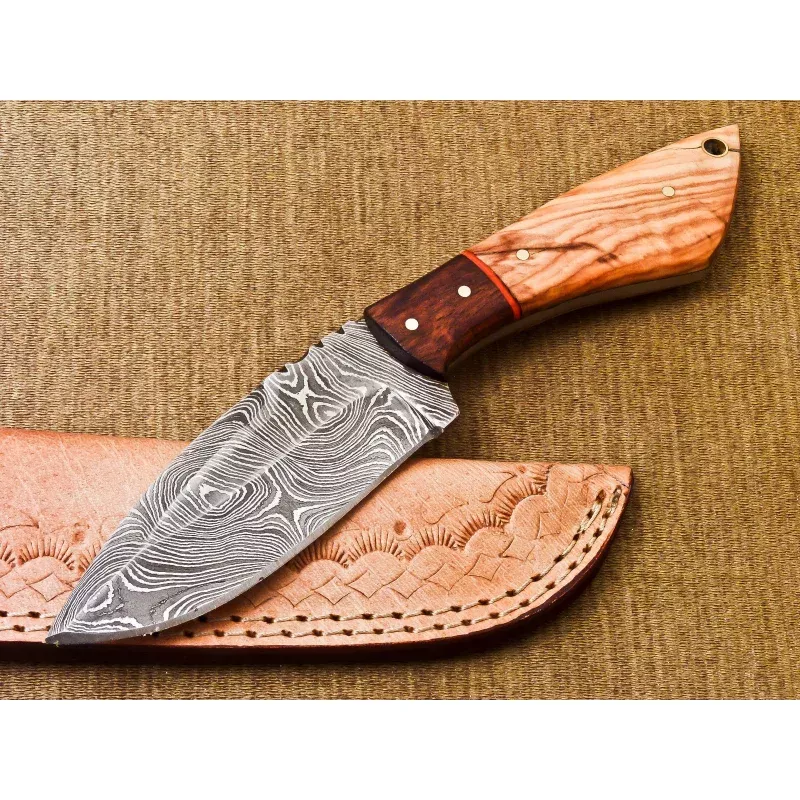 Custom Handmade Damascus Steel Survival Knife – 5 Blade