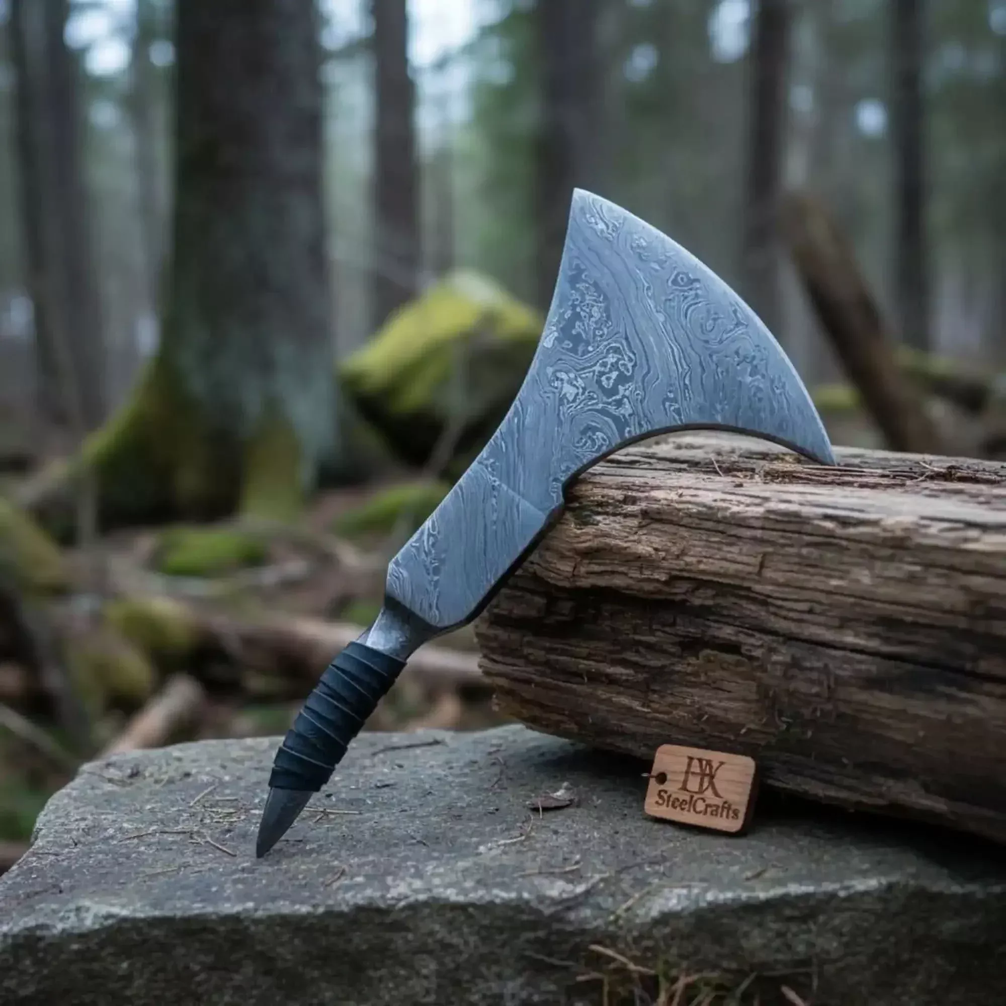 Custom Handmade Damascus Steel TomhawkViking Axe Head 10″ long