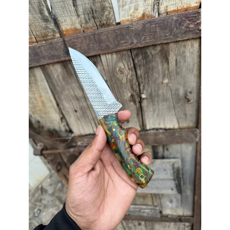 Custom Handmade Fixed Blade Cowboy Knife with Rasp Tool Steel BladeDurable Outdoor Essential