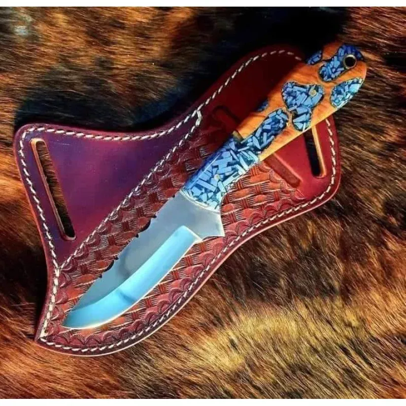 Custom Handmade Knife in a Belt with 3.5 Rasp Tool Blade and Resin Handle