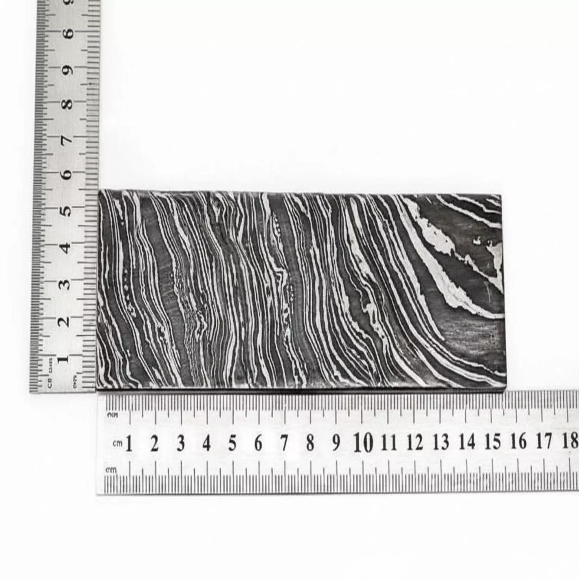 Damascus Steel Billet Bar 4mm Thick Pattern Welded Blank for Knife Making