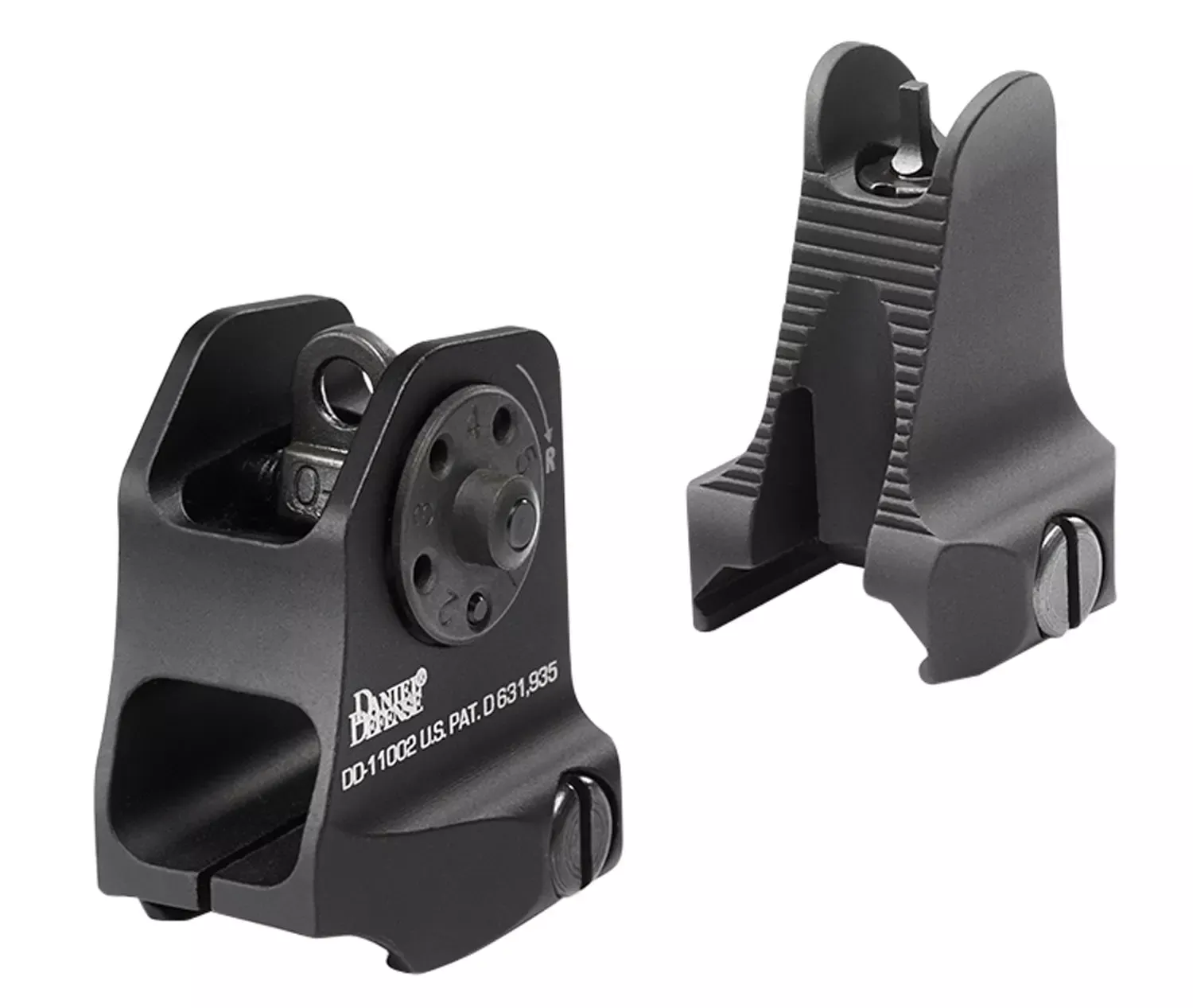 Daniel Defense Rock and Lock Sight Set Fixed Black Hardcoat Anodized for AR-15