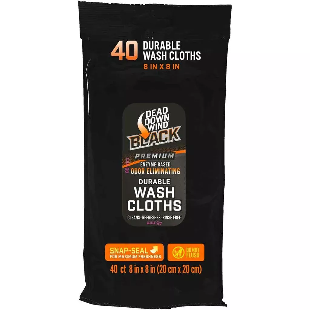 Dead Down Wind BLACK Premium Field Wash Cloths – 40 Pack