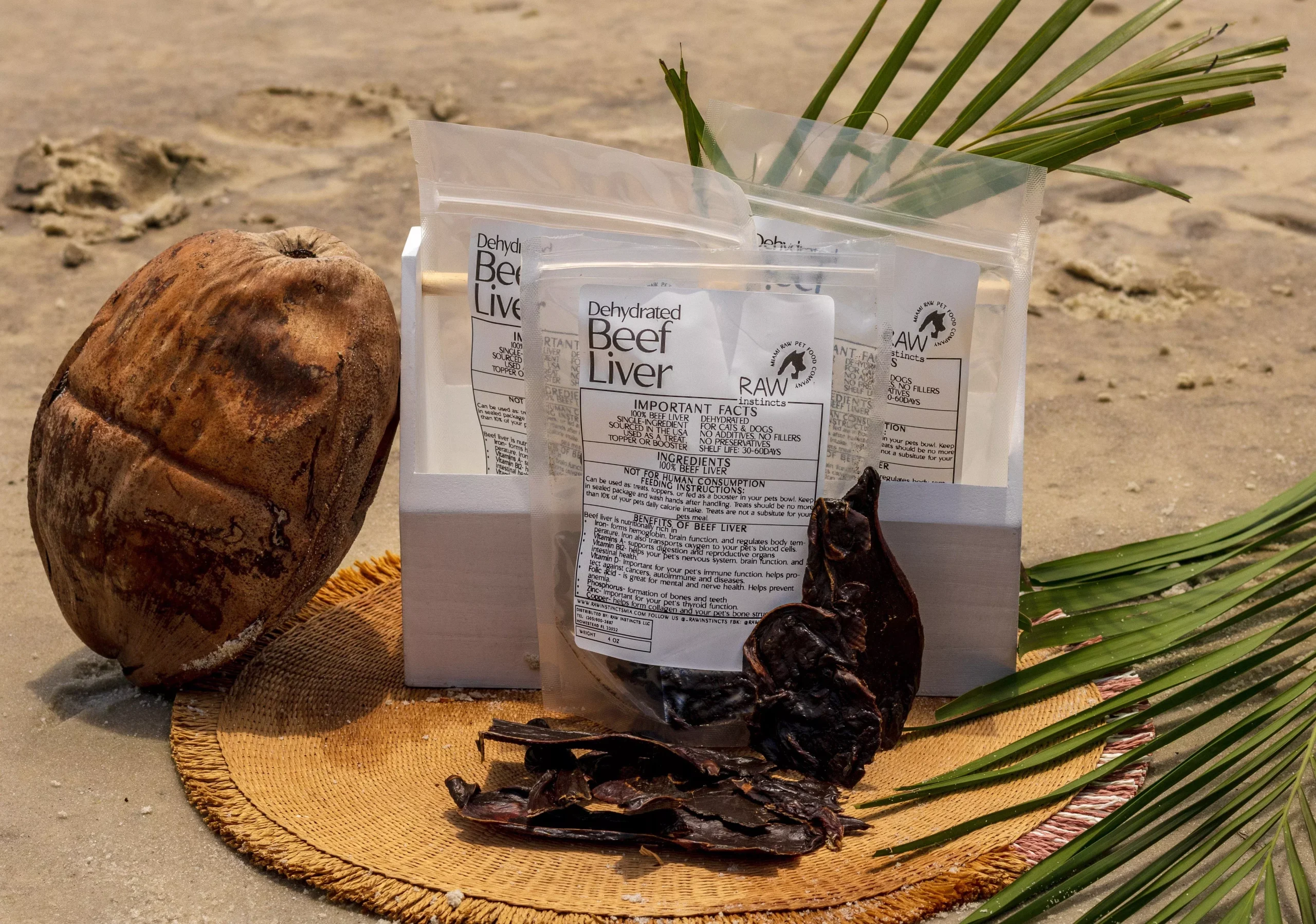 Dehydrated Beef Liver for Cats & Dogs — 100% Single Ingredient | Raw Instincts Florida | 3.5 oz