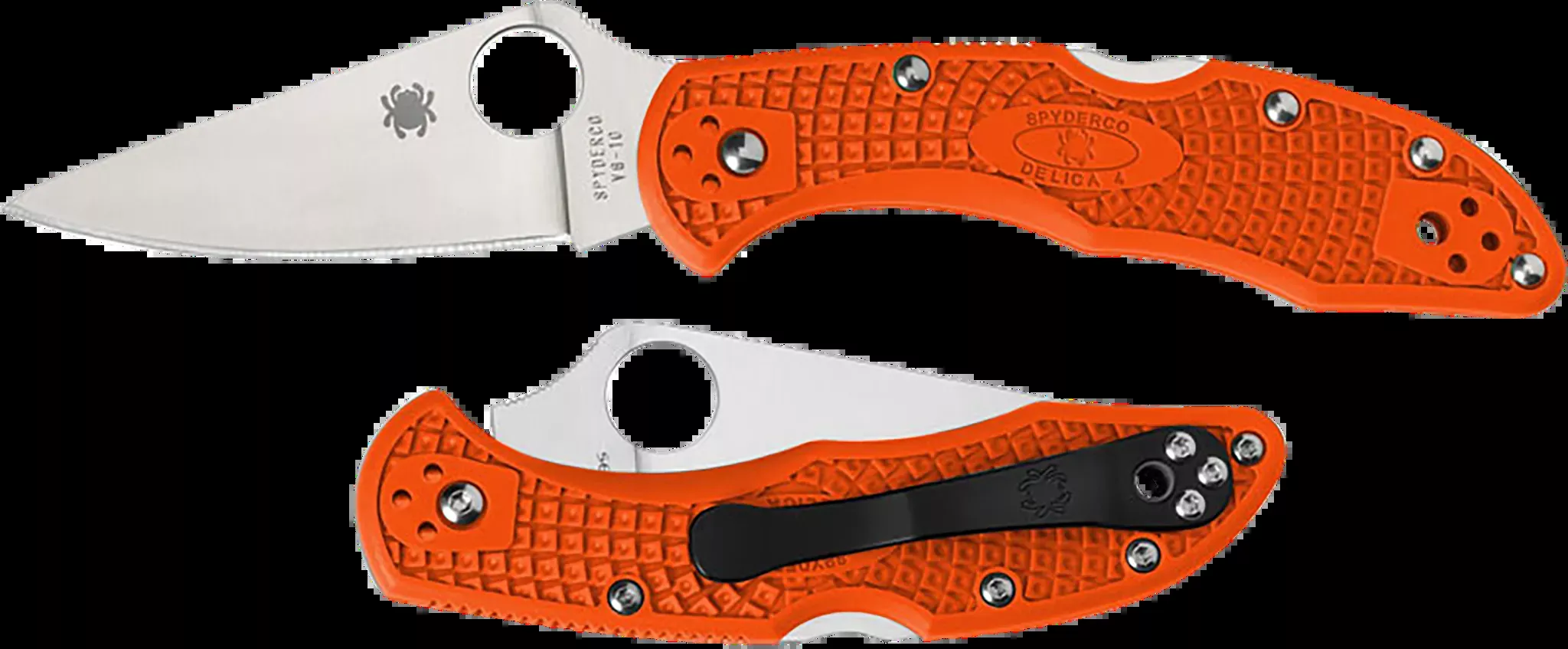 Delica 4 Lightweight 2.88″ Drop Point Plain Blade Folding Knife – Orange