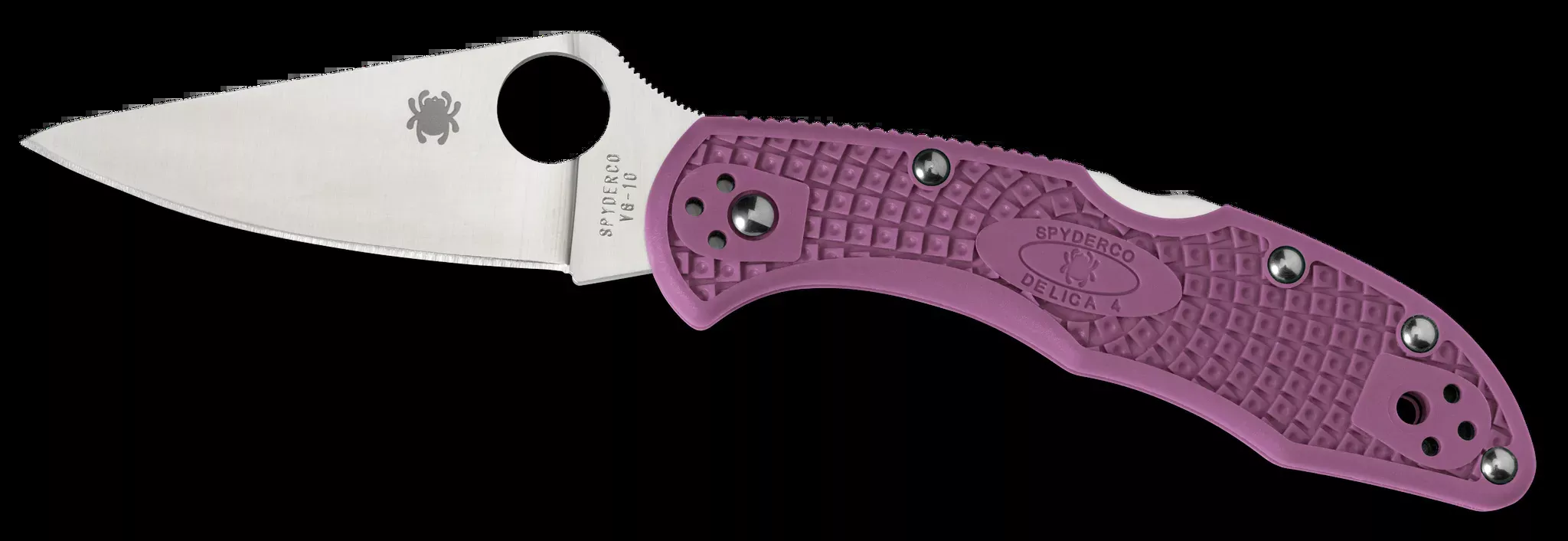 Delica 4 Lightweight 2.88″ Drop Point Plain Blade Folding Knife – Purple
