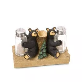 Demdaco Bear Salt & Pepper with Toothpick Holder