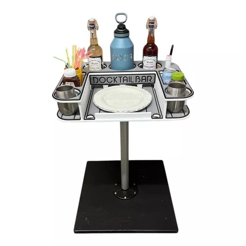 Docktail Butler Boat Table with Pedestal Table Attachment Options