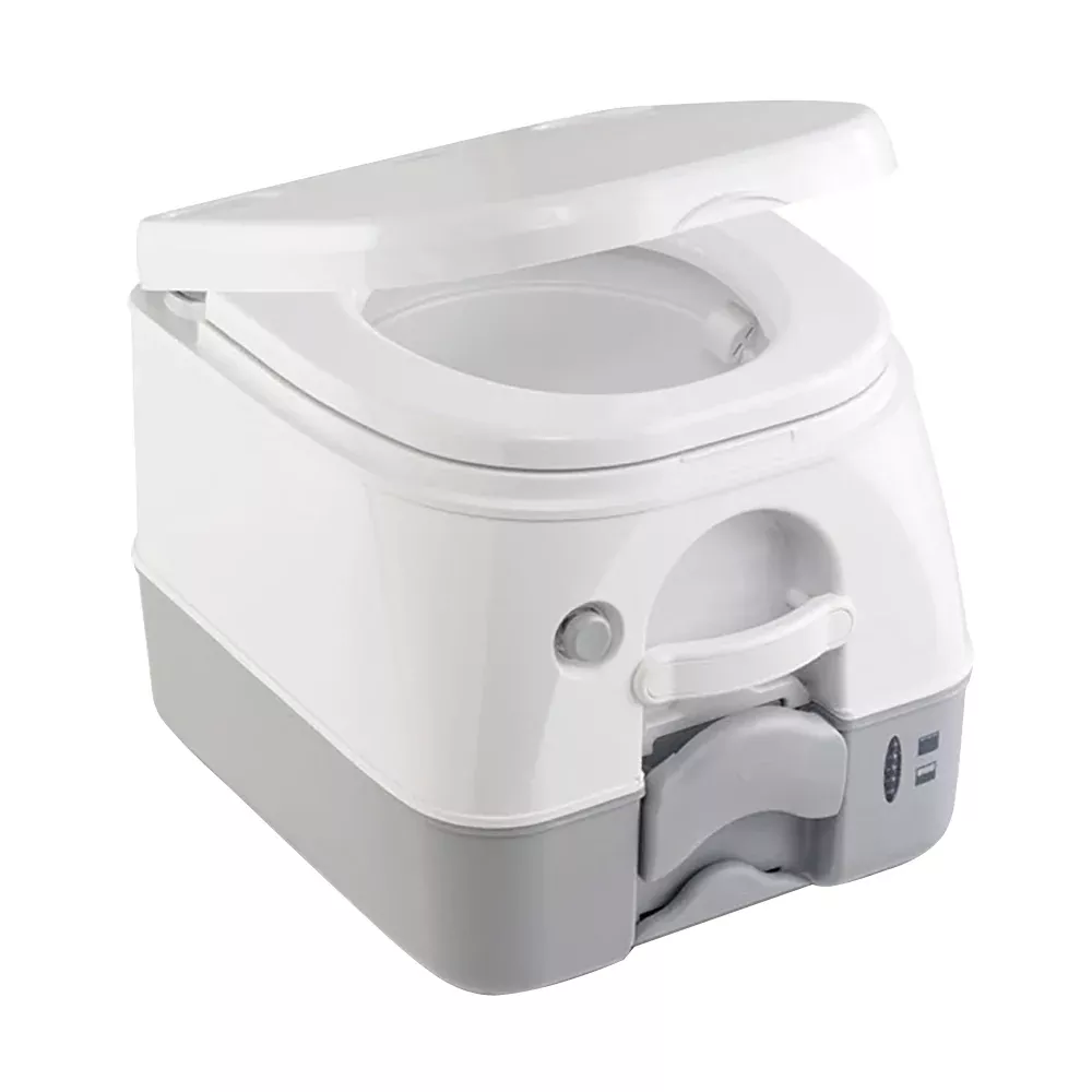 Dometic 974 Portable Toilet w/Mounting Brackets -2.6 Gallon – Grey