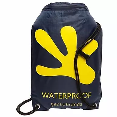 Drawstring Waterproof Backpack - Navy/Yellow