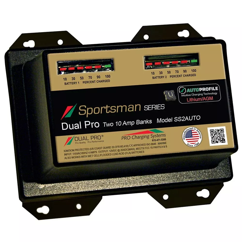 Dual Pro SS2 Auto 20A – 2-Bank Lithium/AGM Battery Charger
