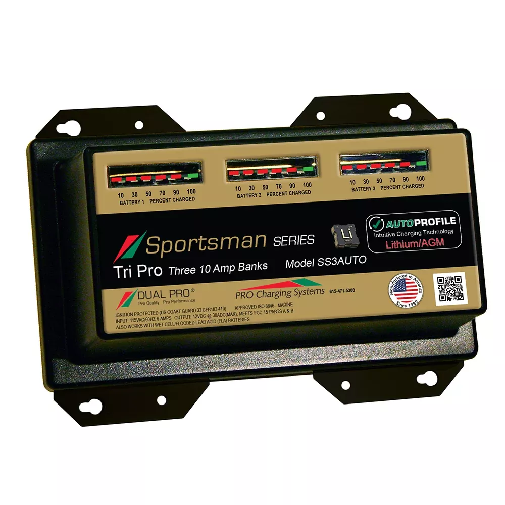 Dual Pro SS3 Auto 30A – 3-Bank Lithium/AGM Battery Charger [SS3AUTO]