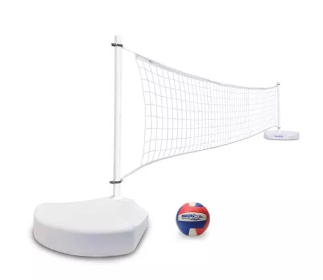Dunn-Rite WaterVolly Premium Water-Filled Pool Volleyball Net Set - White• V400
