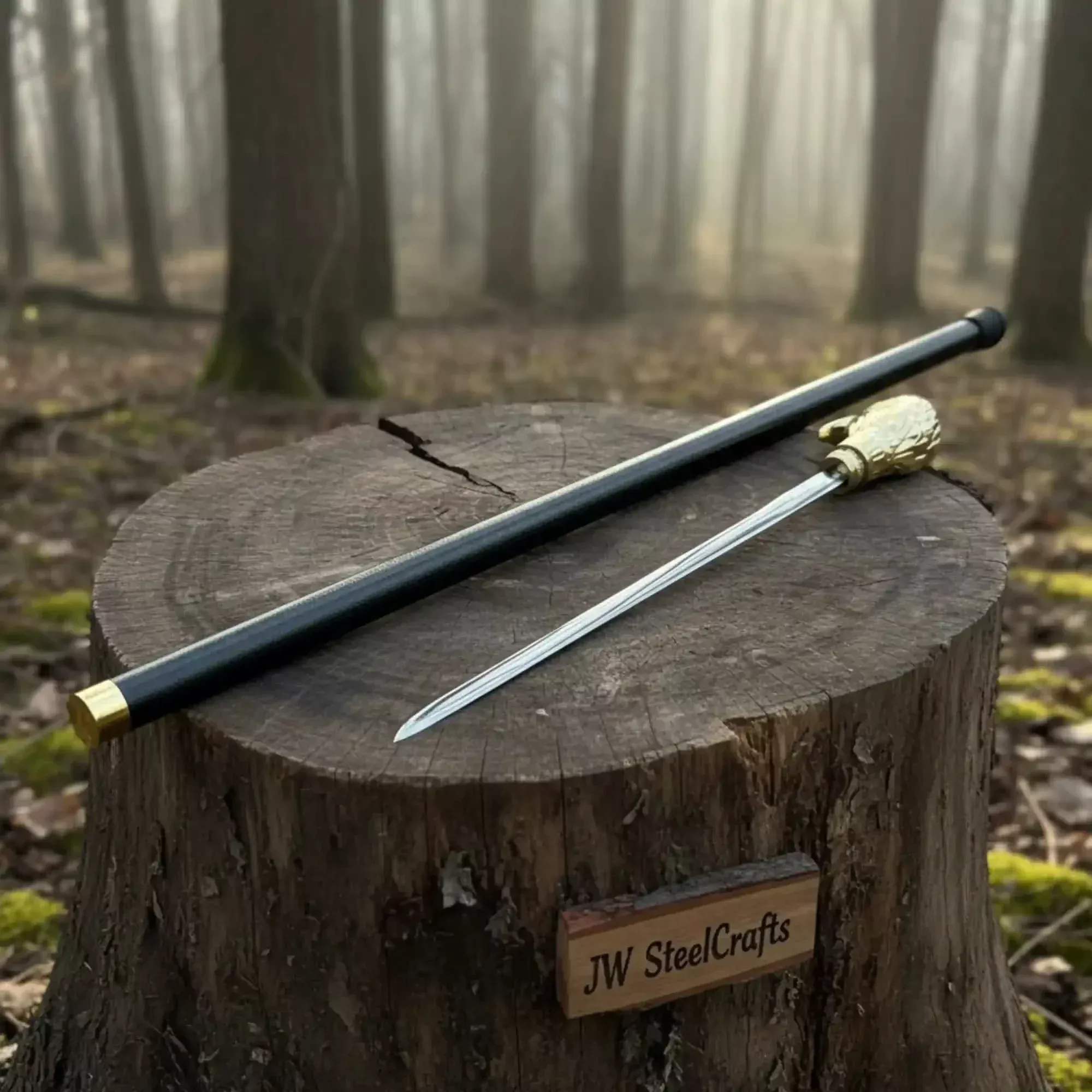 Eagle Head Walking Cane Sword | Handmade Hidden Steel Blade