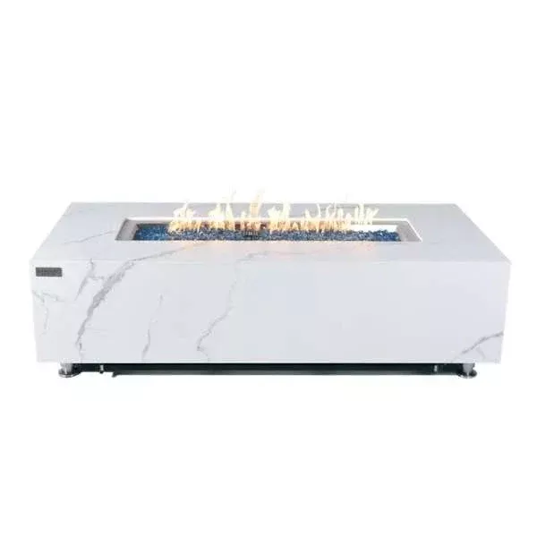 Elementi Plus Carrara Marble Pocelain Fire Table OFP121BW