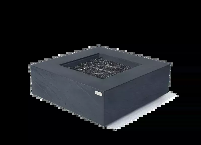 Elementi Plus Roraima 40" Square Slate Black Concrete Natural Gas Fire Table