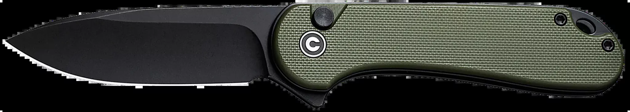Elementum IIEDC 2.96″ Folding Drop Point Plain Knife – OD Green Textured G10 Handle